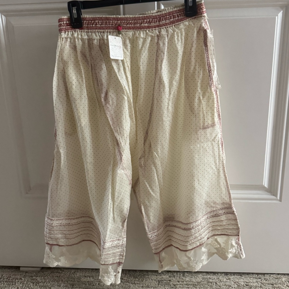 Free People Cream and Blush Polka Dot Lounge Harem Pants - Picture 8 of 13